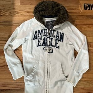 American Eagle Men’s Zip-Up with Fur Hood